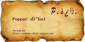 Popper Ábel névjegykártya